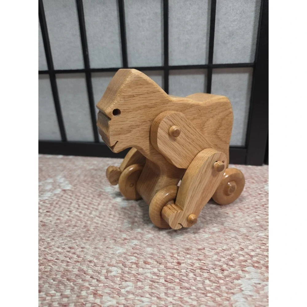 Vintage‎ Wooden Rolling Gorilla